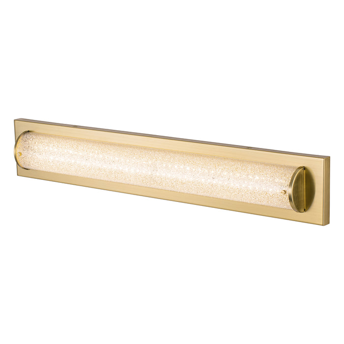 Brushed Gold LED Bathroom Vanity Light Bar with Clear Sandy Glass