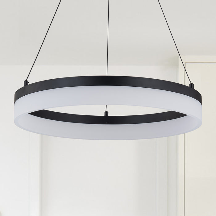 19.75in Black LED Pendant Light with Acrylic Diffuser