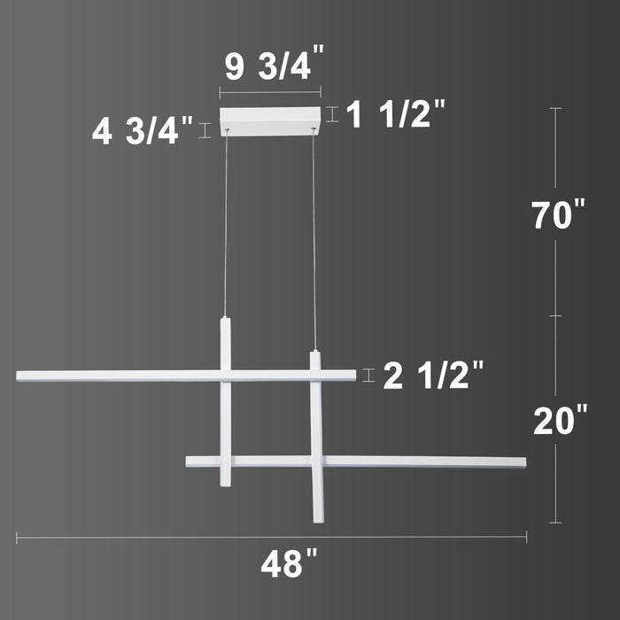 Modern Dual-Tier Linear Aluminum LED Chandelier