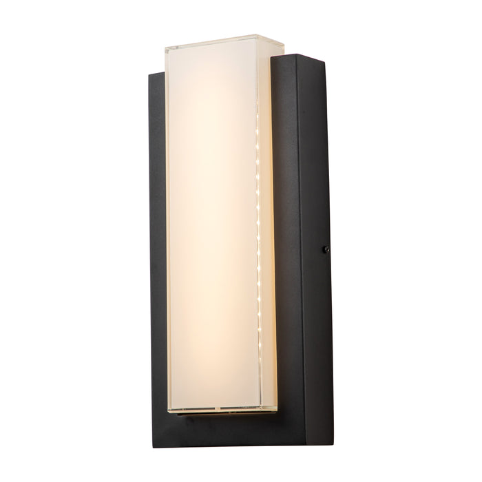 Matte Black LED Outdoor Wall Lantern with Glass Shade