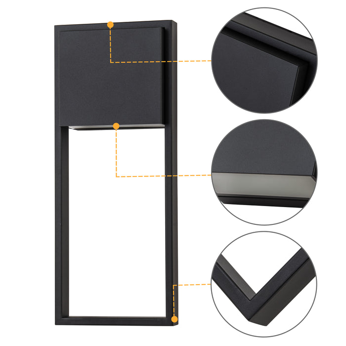 1-Light Matte Black LED Outdoor Wall Lantern Sconce