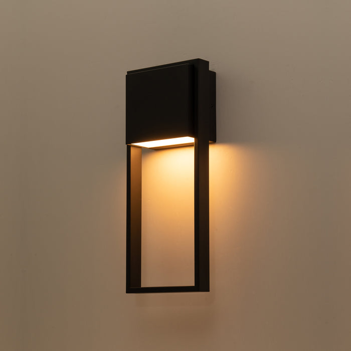 1-Light Matte Black LED Outdoor Wall Lantern Sconce