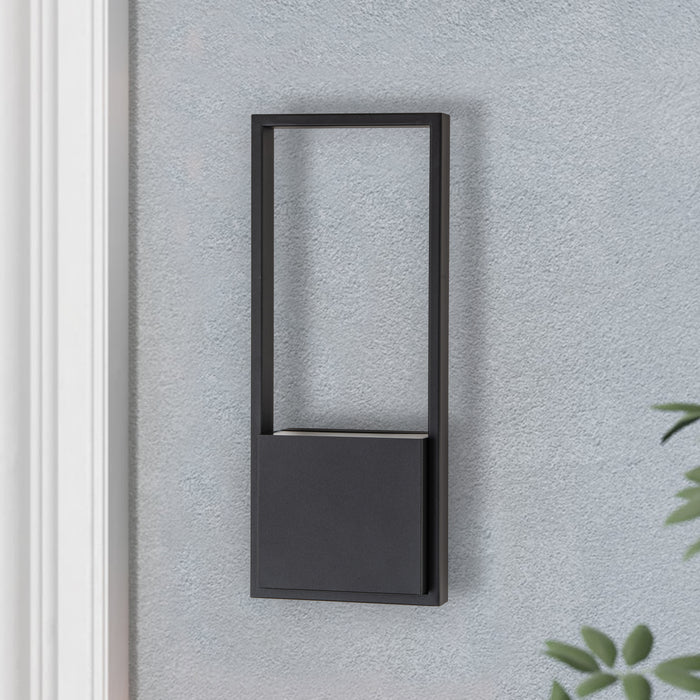 1-Light Matte Black LED Outdoor Wall Lantern Sconce