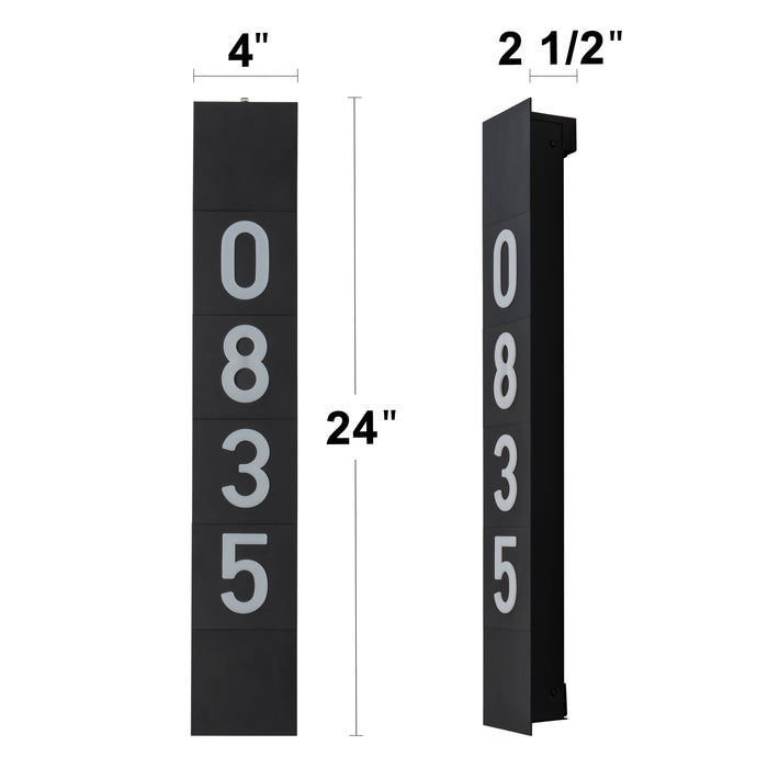 Matte Black Integrated LED Door Number Outdoor Wall Light