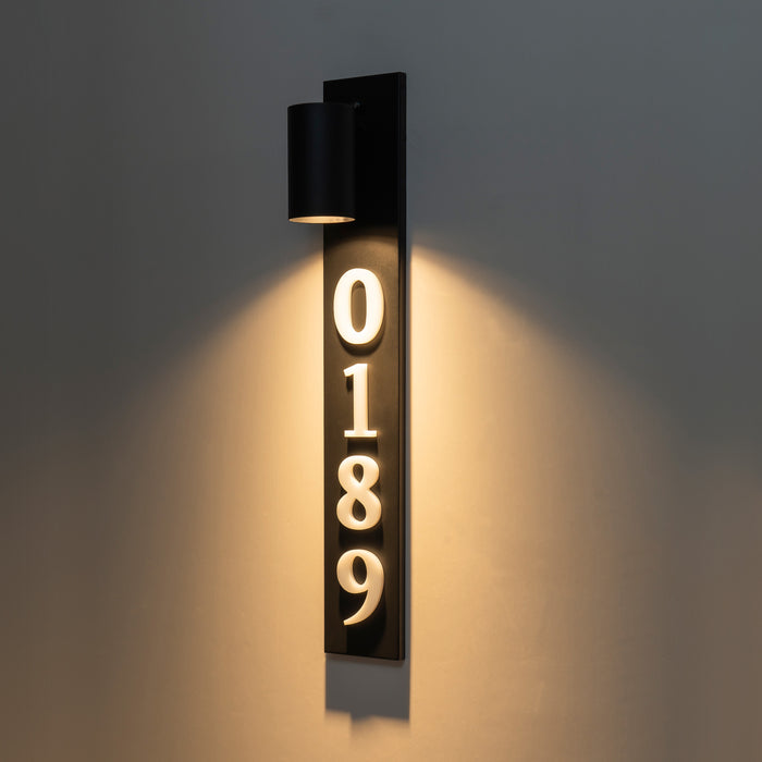 Matte Black Dusk to Dawn Outdoor Wall Lights with Door Number (Bulb Included)