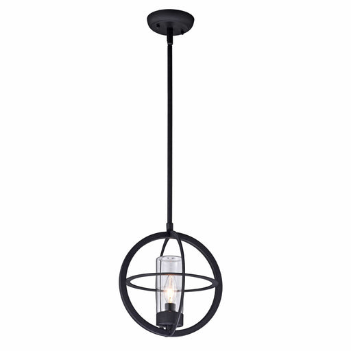 Cattleya Lighting outdoor wall light 1-Light Matte Black Globe Pendant Light With Clear Glass Tube 792966277816