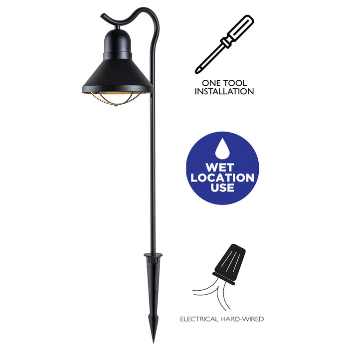 1-Light Matte Black LED Path Light with Ground Stake